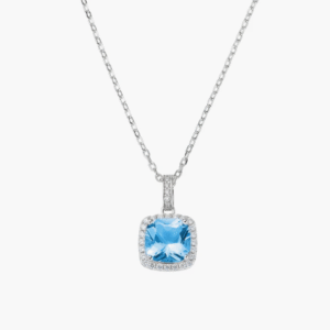Collana Lady con Zircone Acquamarina Taglio Radiant