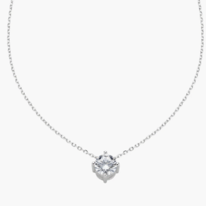 Collana Solitario Bianco 6 mm