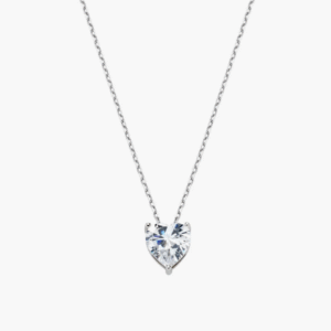 Collana Solitario Cuore Bianco