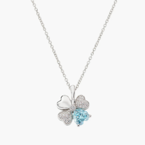 Collana Quadricuore Acquamarina
