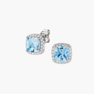 Orecchini Lady con Zircone Acquamarina Taglio Radiant