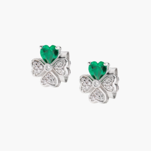 Orecchini "Quadricuore" in Argento con Zirconi