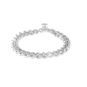 Bracciale con catena grumetta mini in bronzo argentato