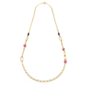 Collana Gipsy con sfere rosa
