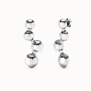 Orecchini placcati argento Sterling con quattro sfere a forma di bolle