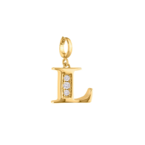 Rebecca My World 3D Letter L CZ Charm, Gold