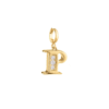 Rebecca My World 3D Letter P CZ Charm, Gold