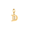 Rebecca My World 3D Letter D CZ Charm, Gold