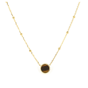 Collana Occhio di Tigre in acciaio placcato oro