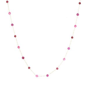 Collana Hinaku Zag Bijoux in acciaio placcato oro fucsia
