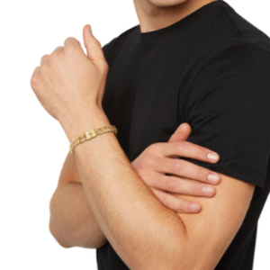 BRACCIALE IN ACCIAIO IP GOLD
