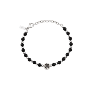 BRACCIALE IN ACCIAIO E ONICE NERA
