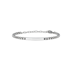 BRACCIALE IN ACCIAIO CON ZIRCONE NERO