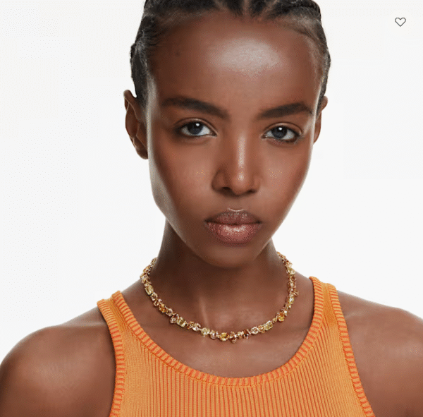 Collana Tennis Gema Taglio misto, Giallo, Placcato color oro