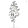 Spilla Constella Crystal Pearl, Taglio Round, Bianca, Placcato rodio