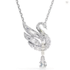 Pendente Swan Cigno, Bianco, Placcato rodio