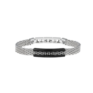 SNAP BRACCIALE IN MAGLIA MILANESE IN ACCIAIO CON ELEMENTO IN IP BLACK