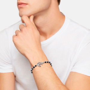 BLACK ONYX BRACCIALE IN ACCIAIO E ONICE NERA