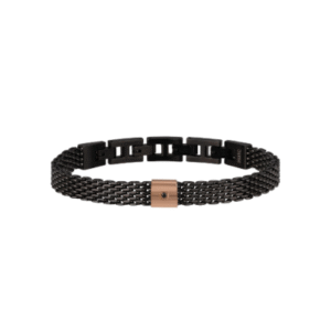 BLACK DIAMOND BRACCIALE IN ACCIAIO BLACK E ROSE CON DIAMANTE NATURALE