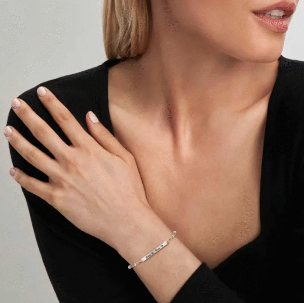 Bracciale Messaggi d'amore con Placca e Zirconi tondi
