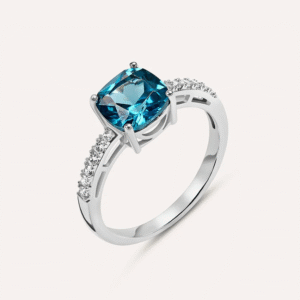 Anello Solitario Silver Rainbow Argento Rodiato Cubic Zirconia