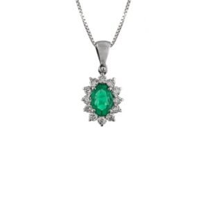 Collana Promesse Donna in Oro bianco Smeraldo 0.35 Ct CCPQ54S