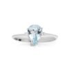 Anello Promesse Donna in Oro bianco Acquamarina 0.30 Ct AG641BT