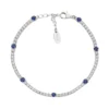 Bracciale Tennis Bianco e Blu con Zirconi 2 e 3 mm