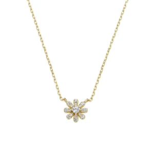 Collana Mini Margherita Pavé Dorata