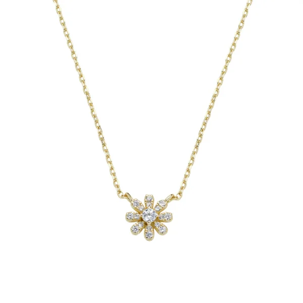 Collana Mini Margherita Pavé Dorata