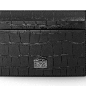 portacarte pelle croco nera