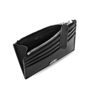 portacarte con zip pelle liscia