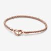 Bracciale Maglia Geometrica con Chiusura Moschettone a Cuore