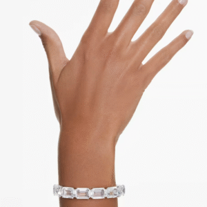 Bracciale rigido Millenia Taglio ottagonale, Bianco, Placcato rodio