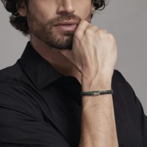Bracciale tennis da uomo con zirconi neri