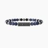 Bracciale famiglia uomo con agata nera e dumortierite blu