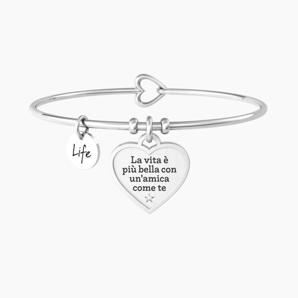 Bracciale rigido amica con ciondolo cuore