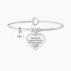 Bracciale donna rigido con ciondolo a forma di cuore