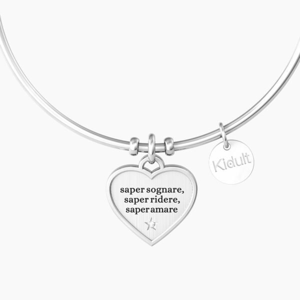 Bracciale donna rigido con ciondolo a forma di cuore