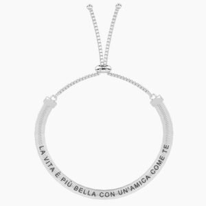 Bracciale regolabile con frase sull'amicizia