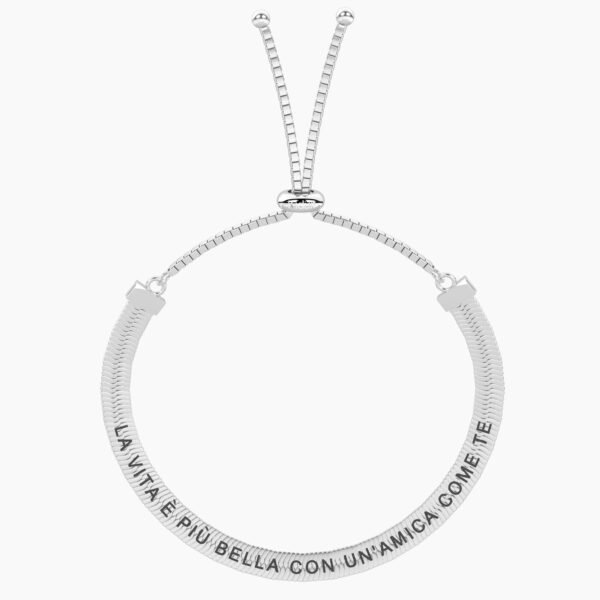 Bracciale regolabile con frase sull'amicizia