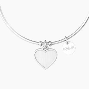 Bracciale rigido sorella con ciondolo a cuore