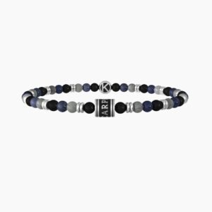 Bracciale da uomo con pietre multicolor e frase carpe diem