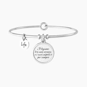 Bracciale rigido per la nonna con ciondolo rotondo