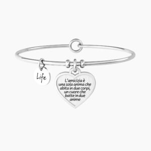 Bracciale rigido donna con ciondolo amicizia
