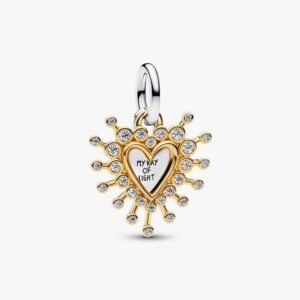 Charm pendente Cuore Luminoso doppio