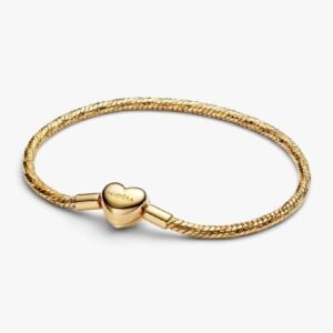 Bracciale Maglia Snake Sfaccettata con Chiusura a Cuore