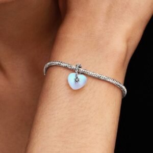 Charm Pendente Cuore e Stella Cadente
