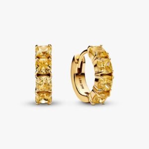 Orecchini Cerchi Cristalli Gialli