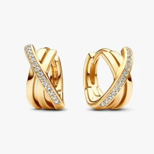 Orecchini Cerchi Linee Intrecciate